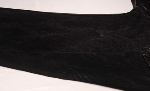 Fault on black denim