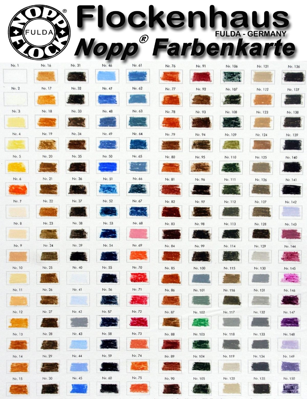Nopp-Farbenkarte