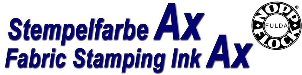 Stempelfarbe Ax in der Flasche