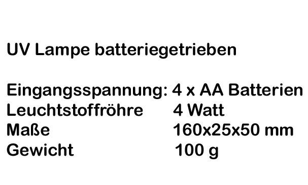 UV-Scan-Leuchte mit Batteriebetrieb