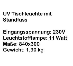 UV-Tischleuchte mit Standfuß – Detailansicht