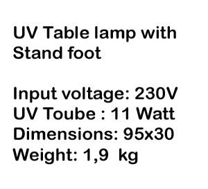 Specifiche della lampada UV da tavolo con supporto